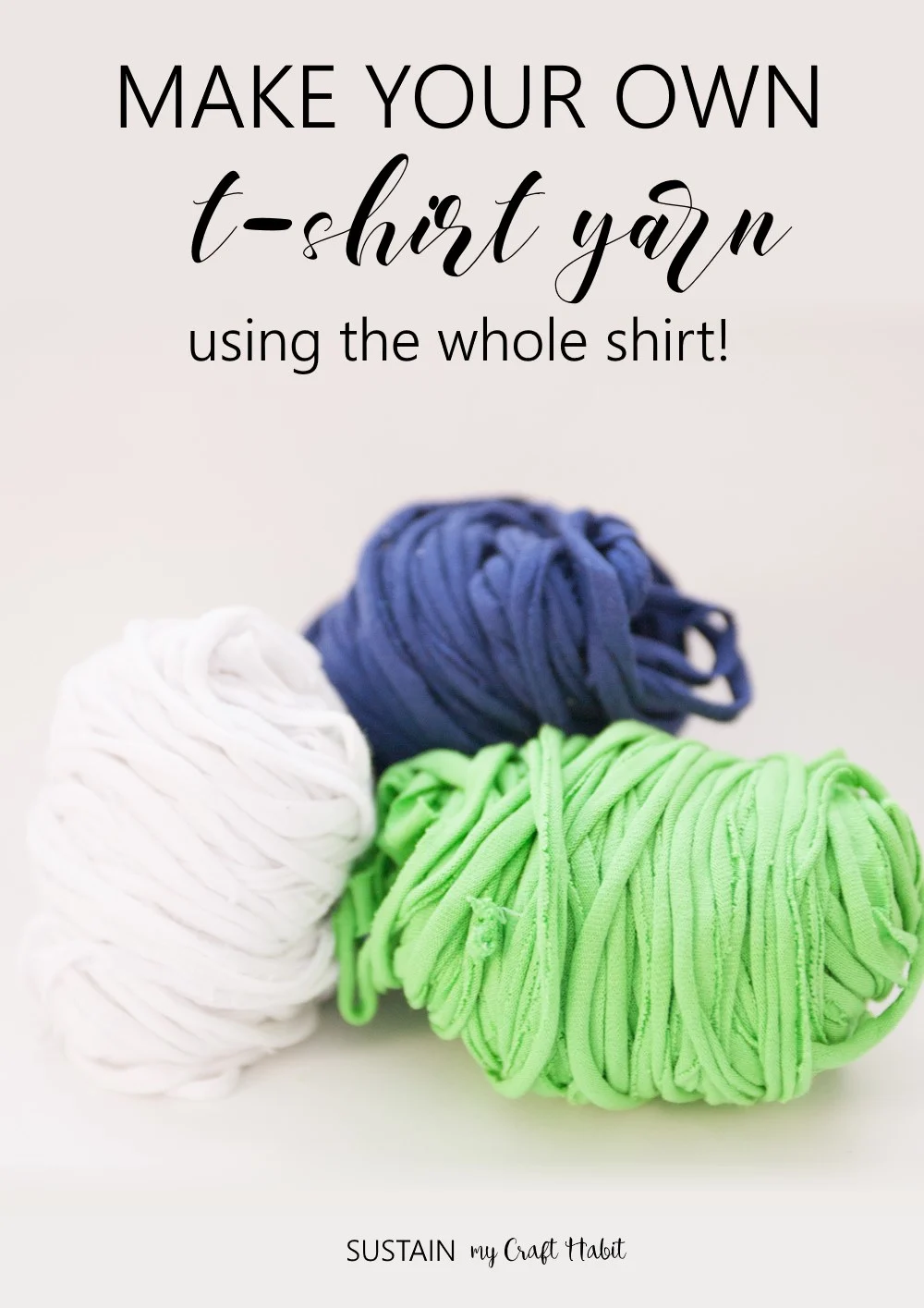 Make your own t-shirt yarn using the whole shirt! Check out the detailed pictorial to use up an entire t-shirt including the sleeves. SUSTAIN MY CRAFT HABIT
