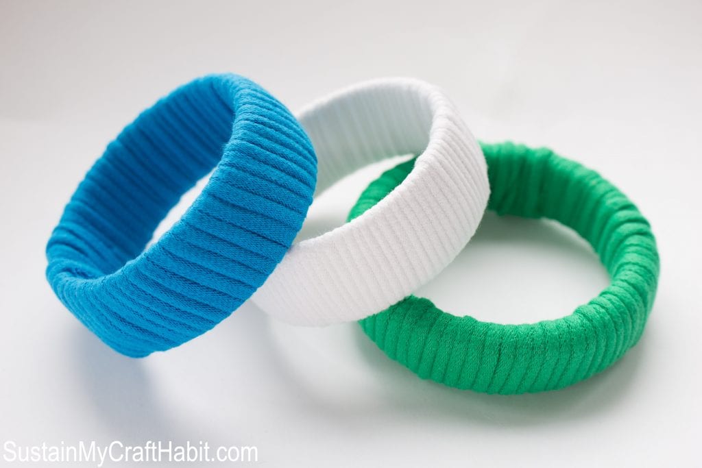 T-Shirt Yarn Wrapped Bangles: Upcycled Fashion Jewellery