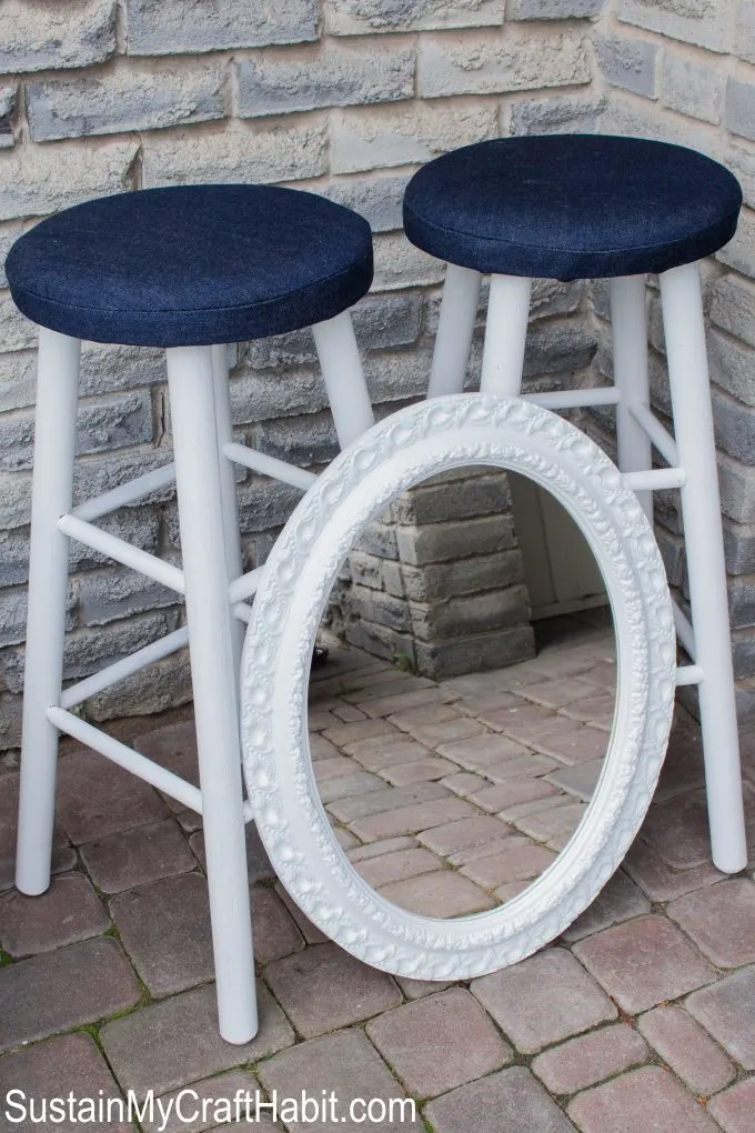 Yard Finds Before And After, Upcycle Wooden Bar Stools