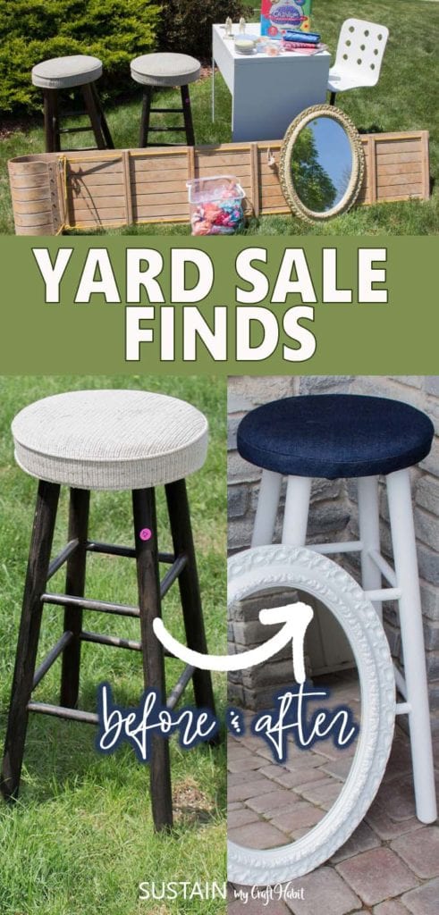 Yard Finds Before And After, Upcycled Bar Stools