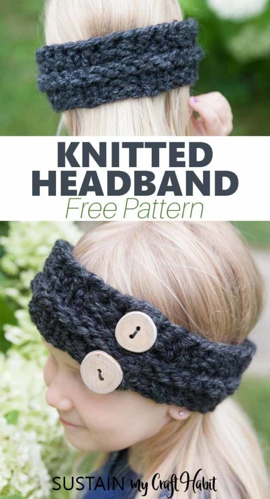 This free knit headband pattern for a child is super quick and easy. A great winter knitting project for beginners and advanced knitters alike.