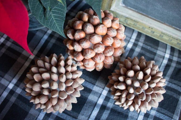 DIY Decorative Hazelnut Ball Ornaments
