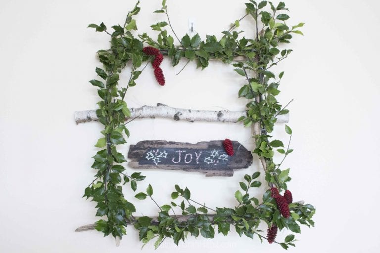 How to Make a Whimsical and Cheery Square Holly Wreath