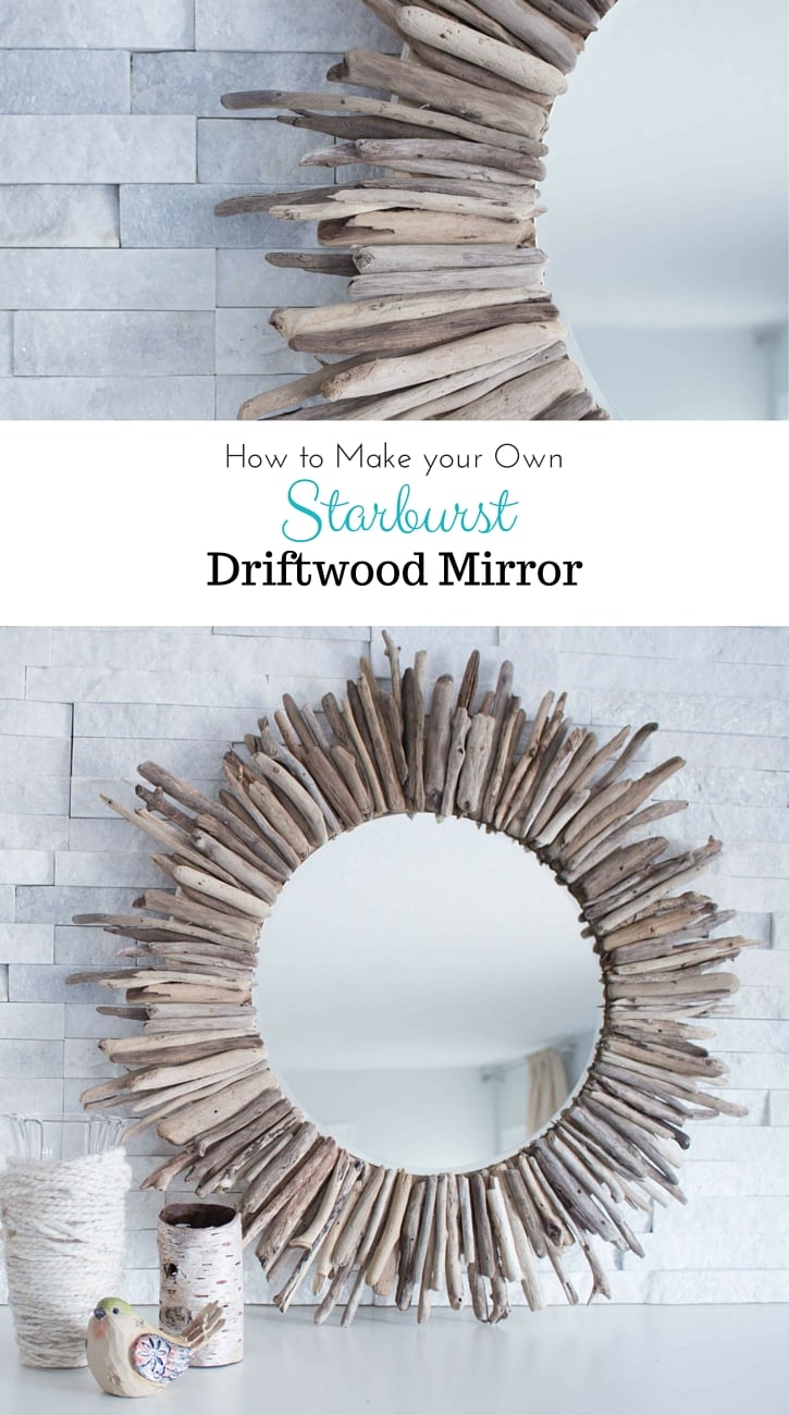 Learn how to make a driftwood mirror | Coastal driftwood mirror tutorial | Coastal cottage decor