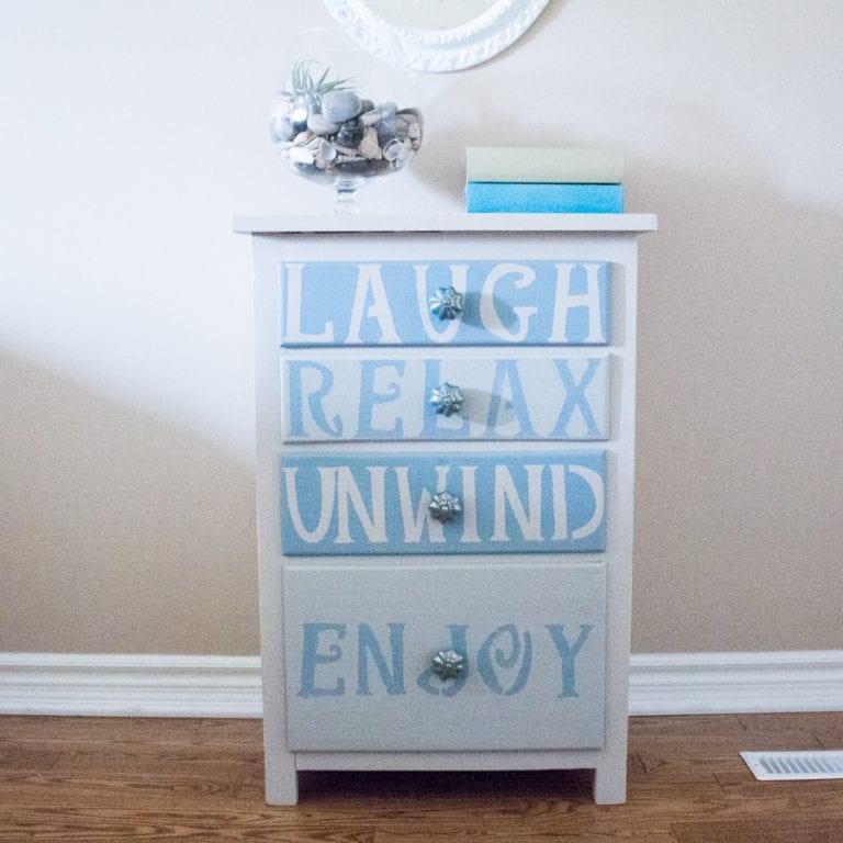 A dresser found at a farmhouse yardsale is upcycled into a coastal-inspired furniture piece for the cottage. Click through for the step-by-step tutorial for this DIY home decor project using Fusion Mineral Paints.