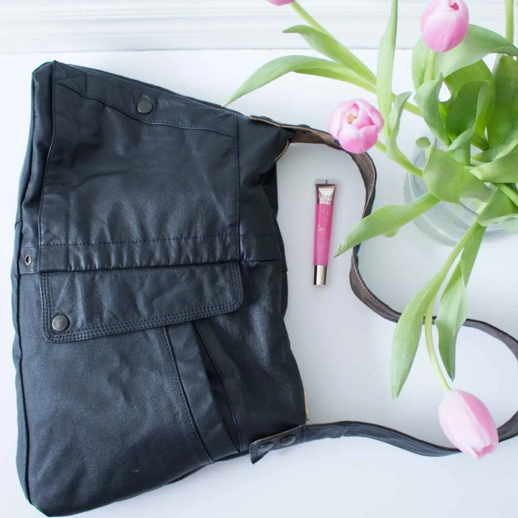 Leather on sale jacket purse