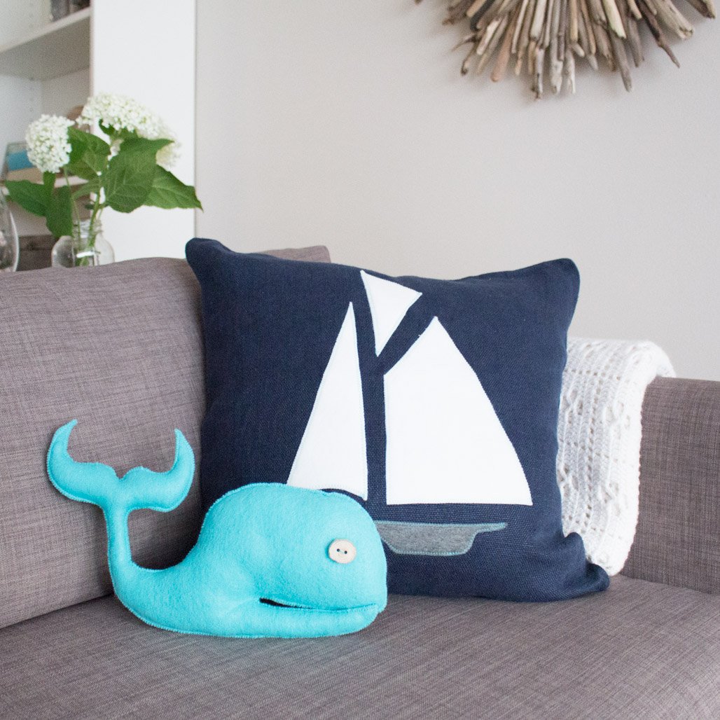 Nautical Anchor Decorative Throw Pillows- a Pair | Chairish