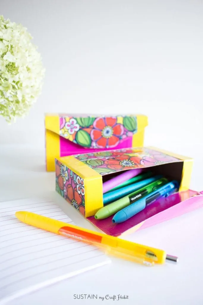 How to make pencil box easy  diy pencil case made of cardboard and paper  idea 