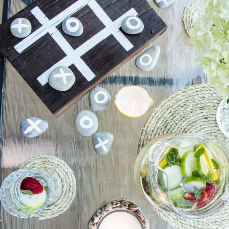 Have a Rock’n Game Night with an Outdoor DIY Tic-Tac-Toe Game