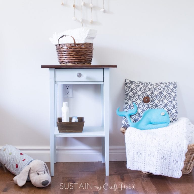 DIY Nightstand Makeover for a Natural Baby Nursery