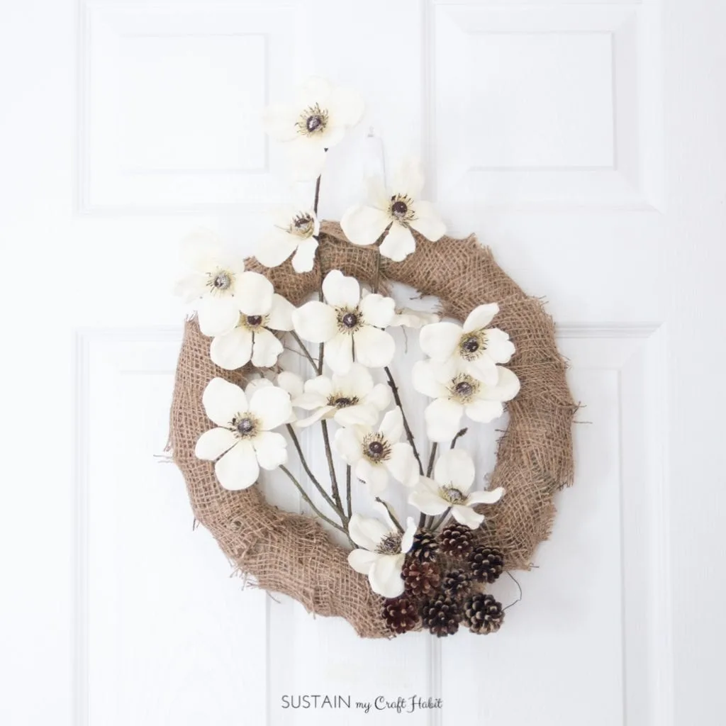 burlap floral wreath