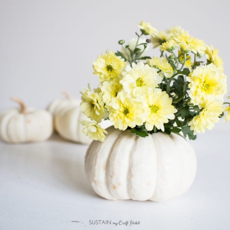 Fall Decor Idea: A DIY Mini Pumpkin Floral Vase
