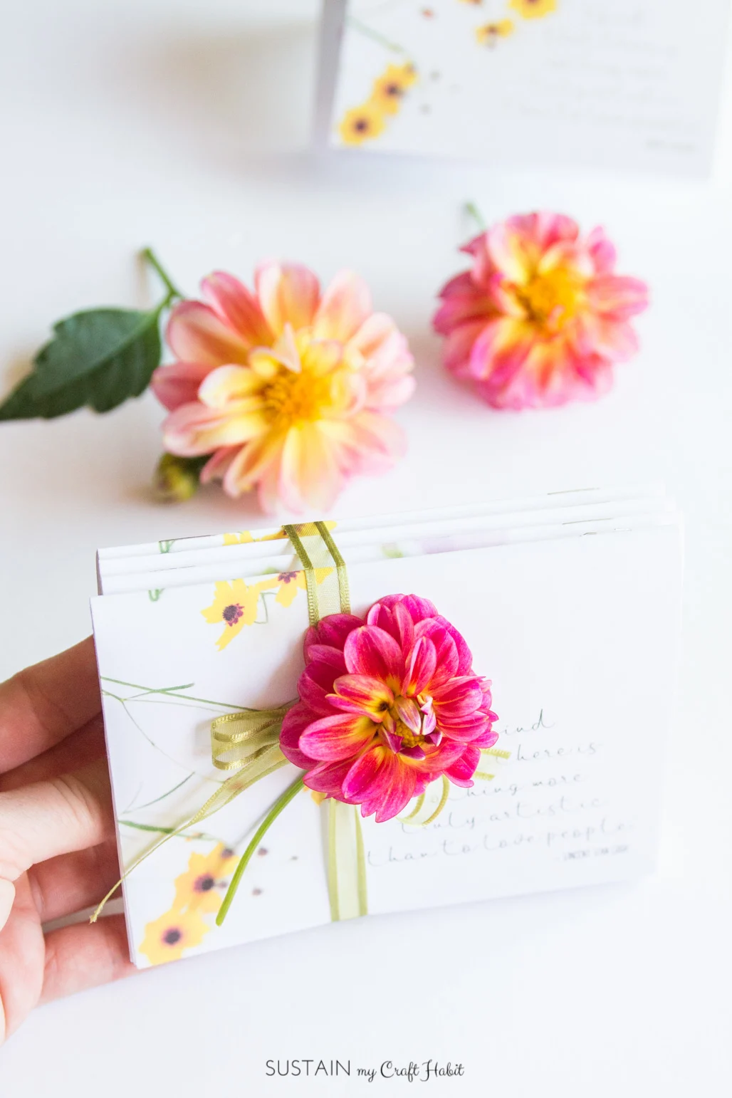 Such a thoughtful handmade gift idea! Make these DIY miniature notebooks for a friend. Free printable floral covers included!