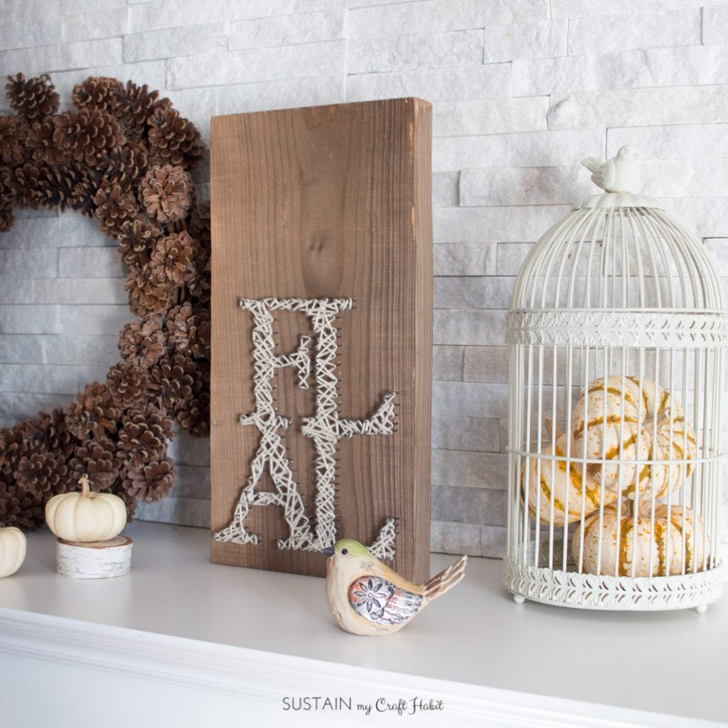 Rustic barn wood fall string art