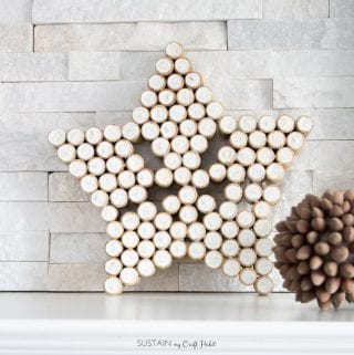 Wine cork crafts rustic sparkling star Christmas decoration