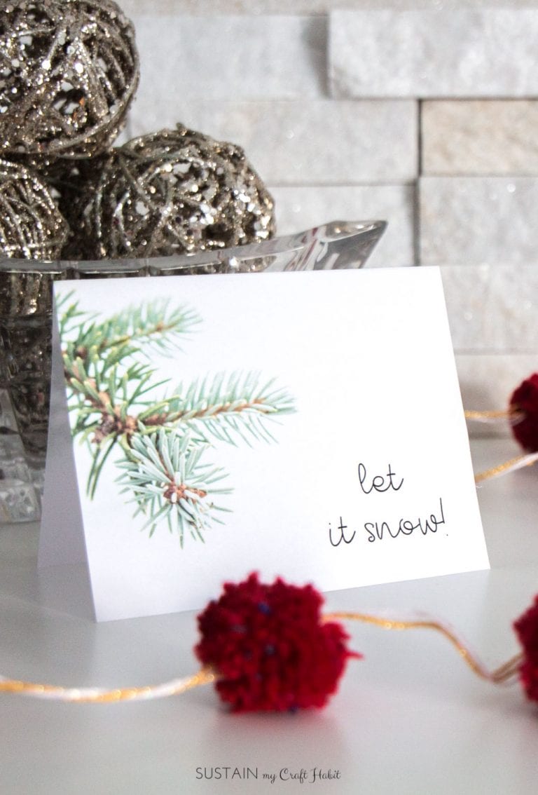 December’s Free Winter Printable Greeting Card Template