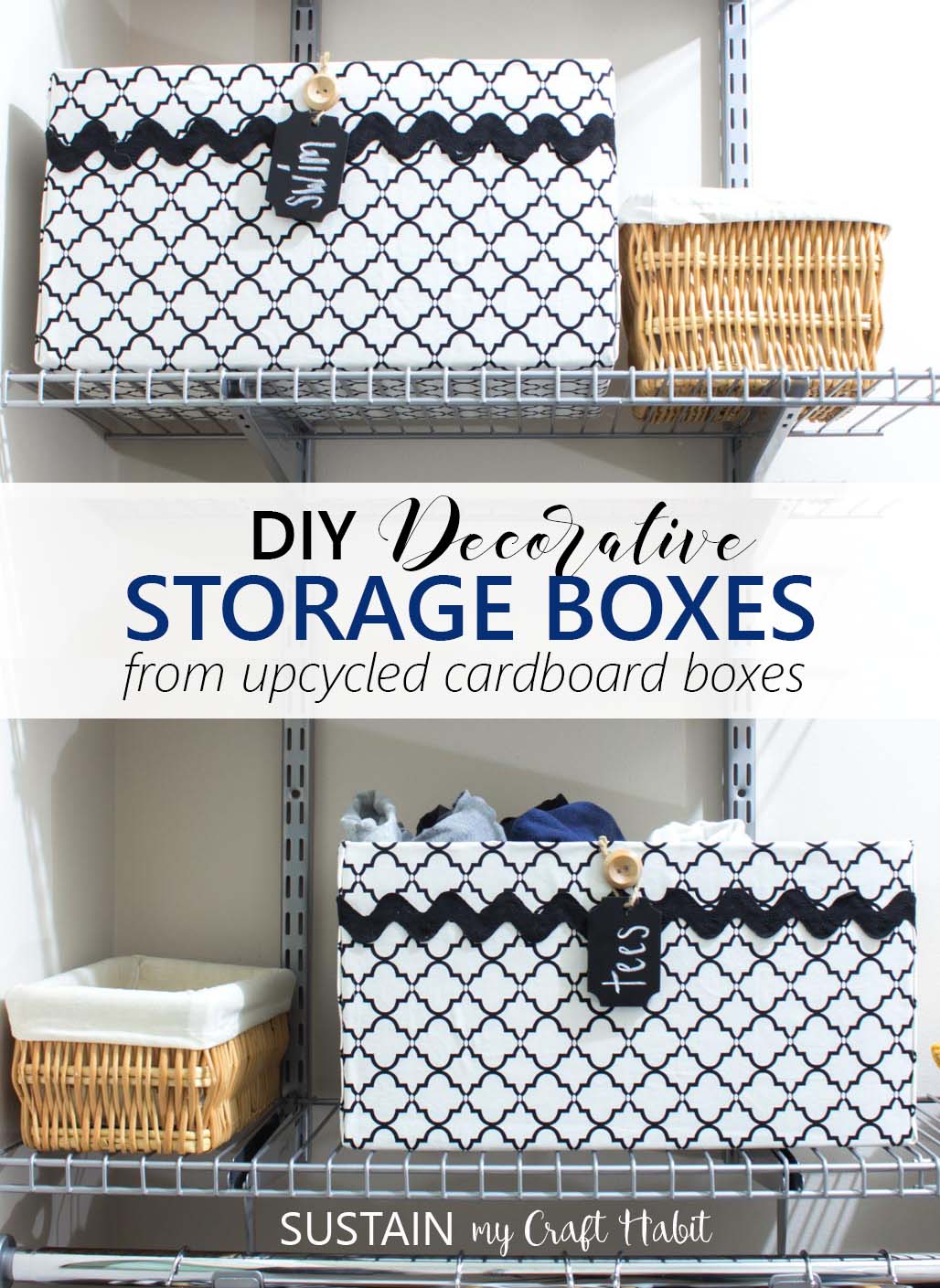 Easy Fabric Covered DIY Storage Box (from Cardboard) Sustain My Craft