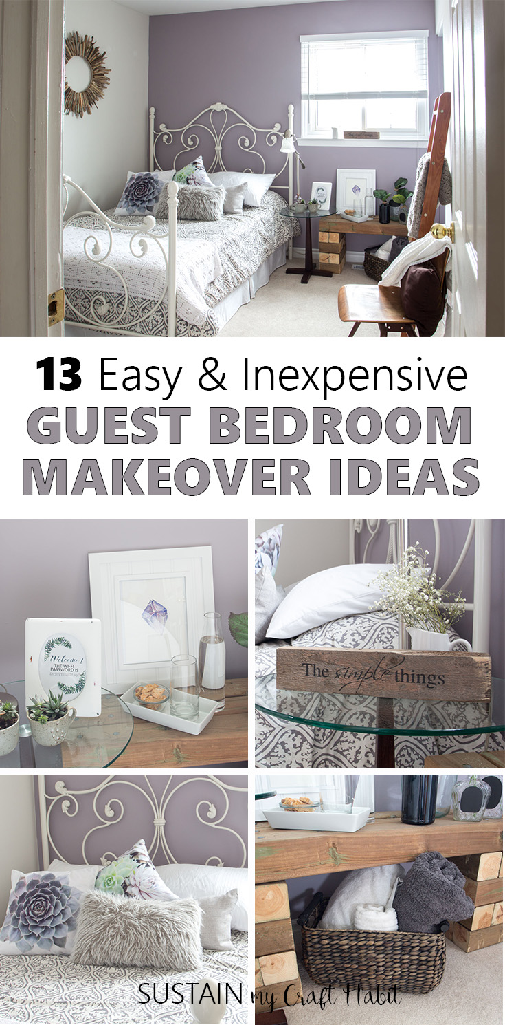 These 13 DIY guest bedroom ideas on a budget are a great way to transform a spare room to a rustic french country retreat for your guests. You Look Mauve-lous paint by Beauti-Tone. #ad