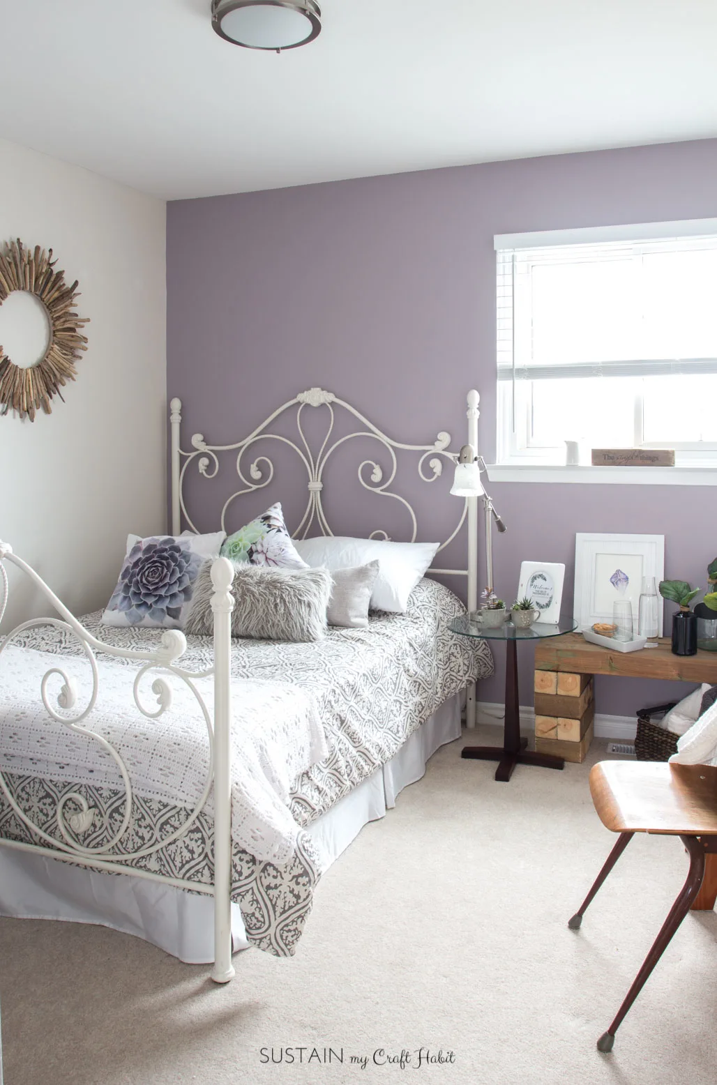 These 13 DIY guest room decor ideas on a budget are a great way to transform a spare room to a rustic french country retreat for your guests. You Look Mauve-lous paint by Beauti-Tone. #ad