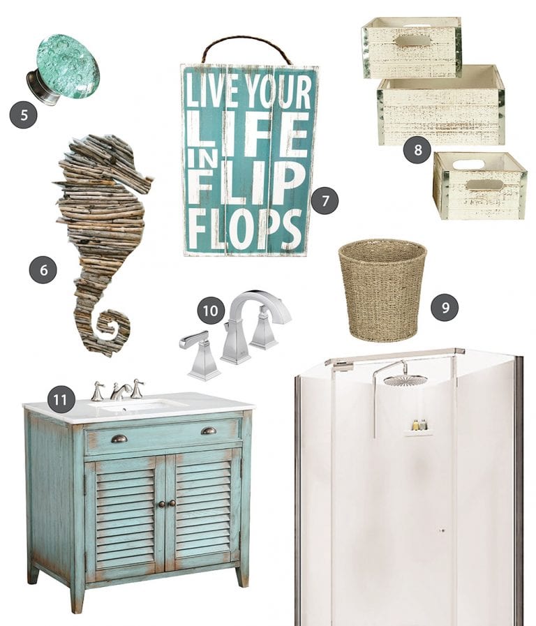 Coastal bathroom design board