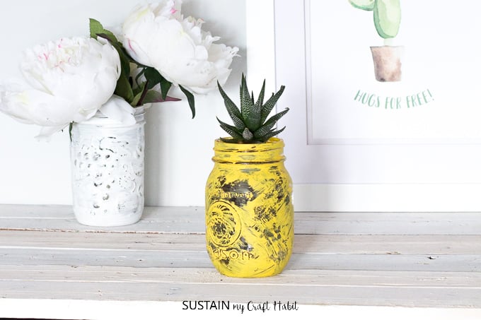 Upcycled Mason Jar Succulent Planter