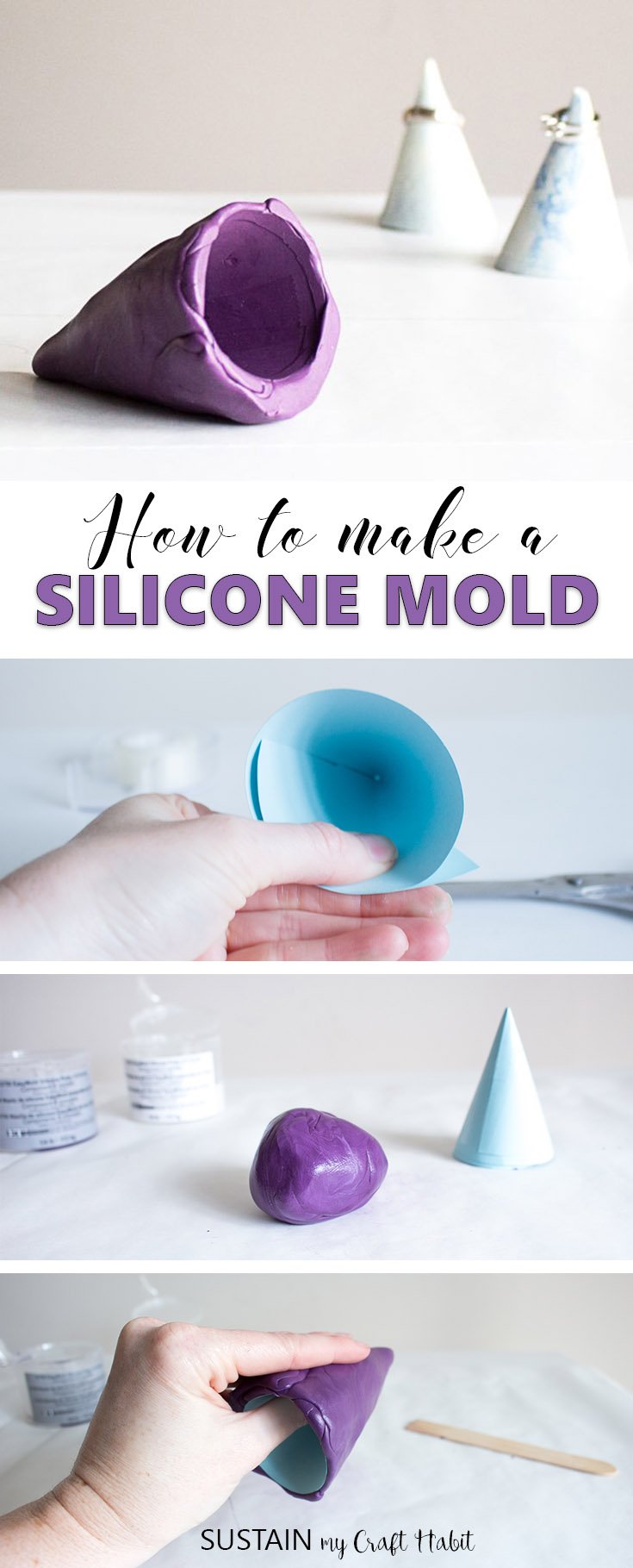 Learn how to make your own silicone mold to use for a variety of DIY and craft ideas such as these trendy jewelry cones.