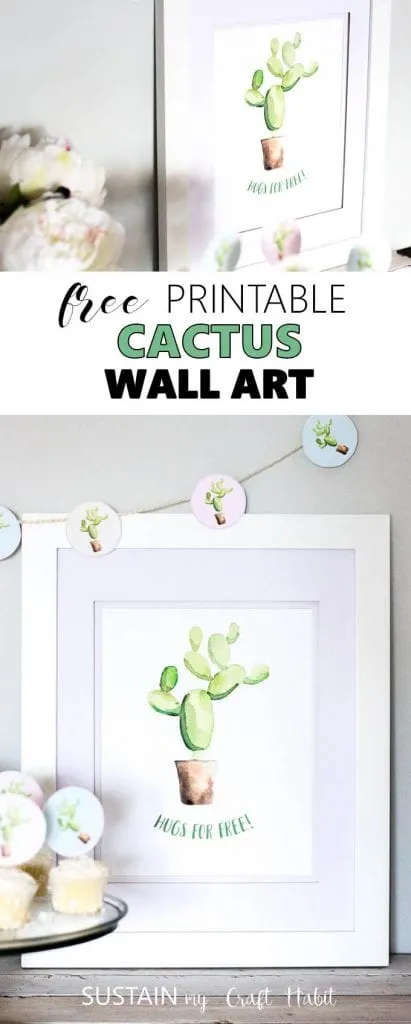 Adorable! Grab this free watercolor cactus printable. Perfect for the home, office or party decorations.
