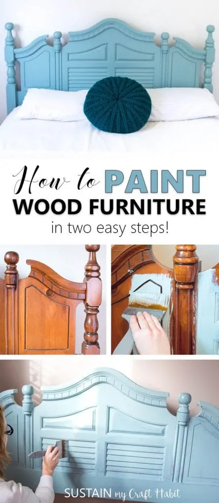 Painting dated and worn wood furniture is a cheap way to update a room. Check out this simple tutorial for upcycling wood furniture in just two easy steps!