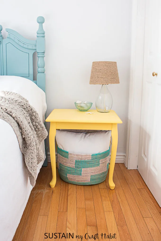 how to refinish a table with paint and a stencil