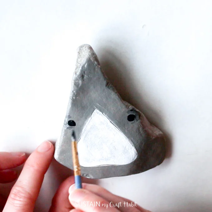 painting rocks like a shark