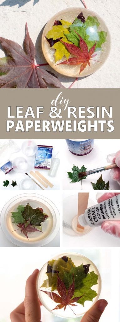 Learn how to make a resin paperweight with real leaves. A beautiful, nature-inspired fall craft idea or thoughtful handmade gift for a boss or coworker.