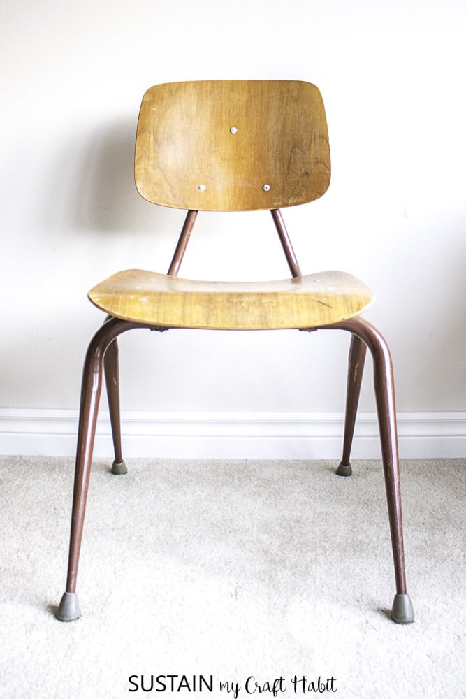How To Refinish A Wood Chair Retro School Chair Makeover