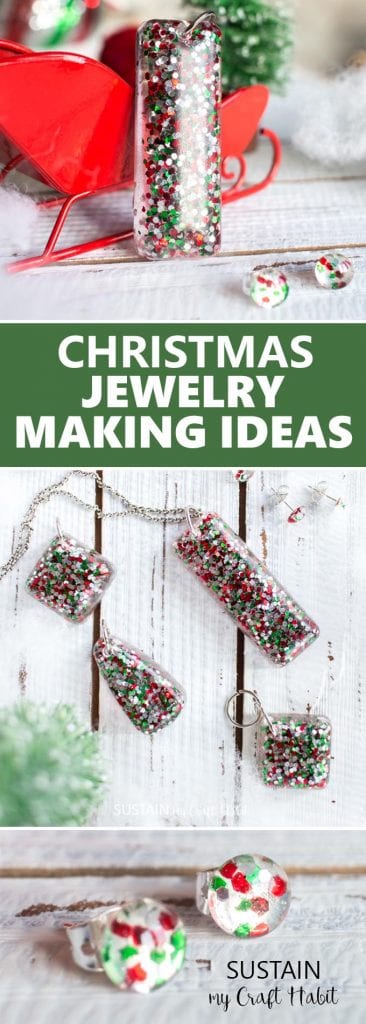 Beautiful handmade Christmas jewelry gift ideas! Resin jewelry making ideas | DIY Christmas earrings gift ideas | How to make resin jewellery #resincrafts #resincraftsblog #diyjewelry