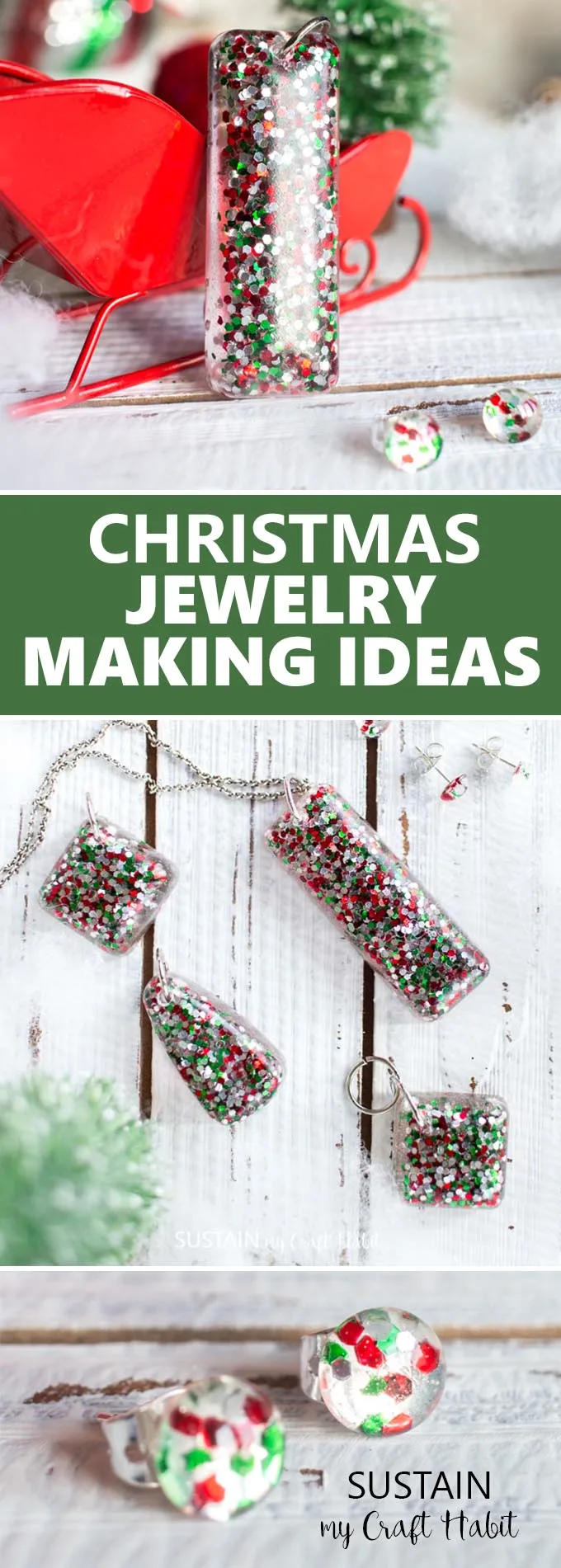 Jewelry Making Ideas: Resin Christmas Earrings – Sustain My Craft Habit