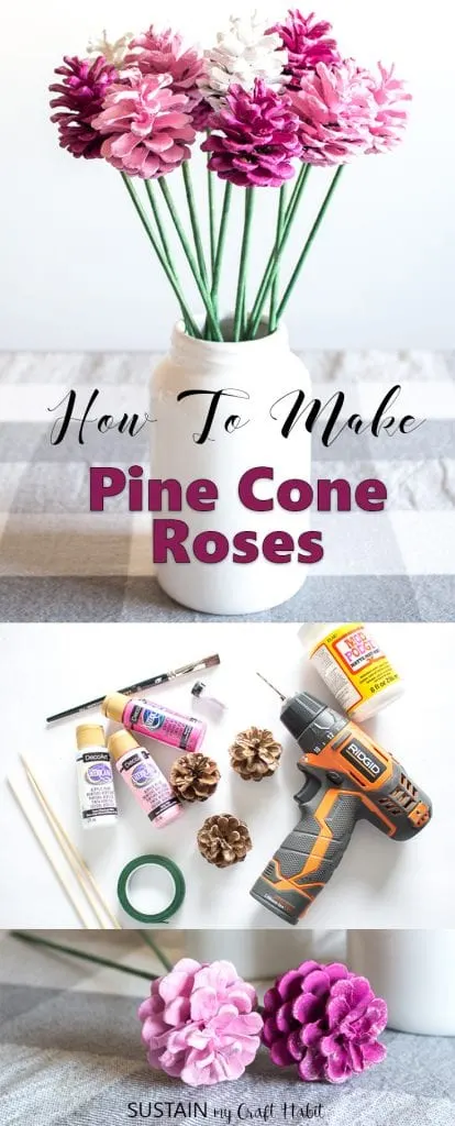 how to make pine cone roses