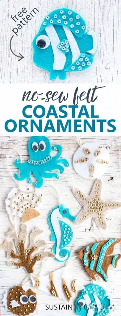 ocean creatures felt ornament patterns