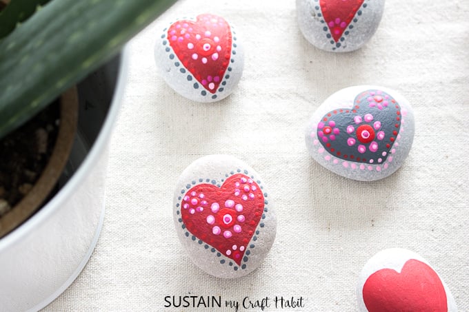 heart painted rocks