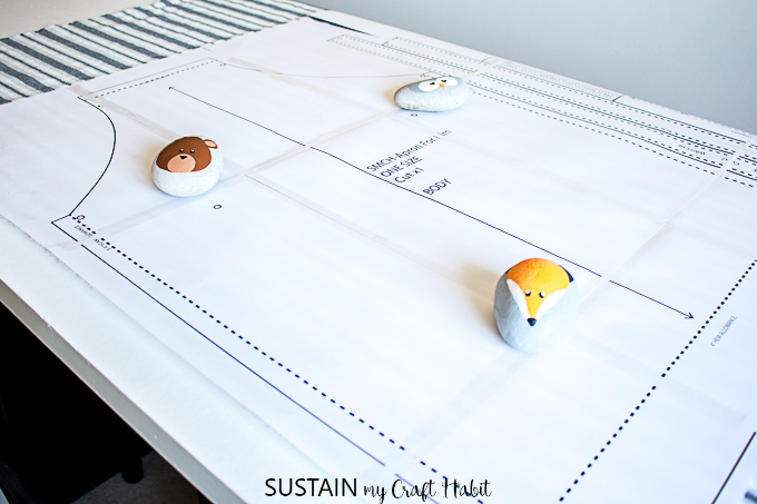 sewing patterns for beginners - place pattern over fabric for cutting