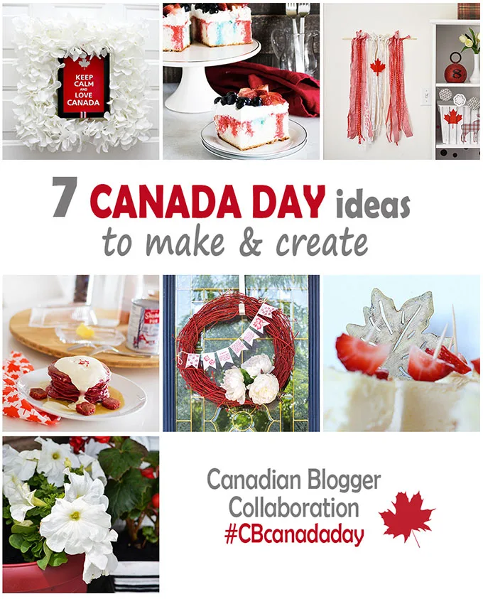 Collage of ideas to make and create for Canada Day