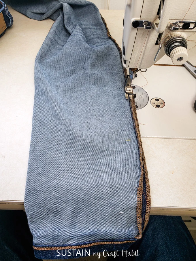 How to shorten jeans and keep original hem without sewing machine 