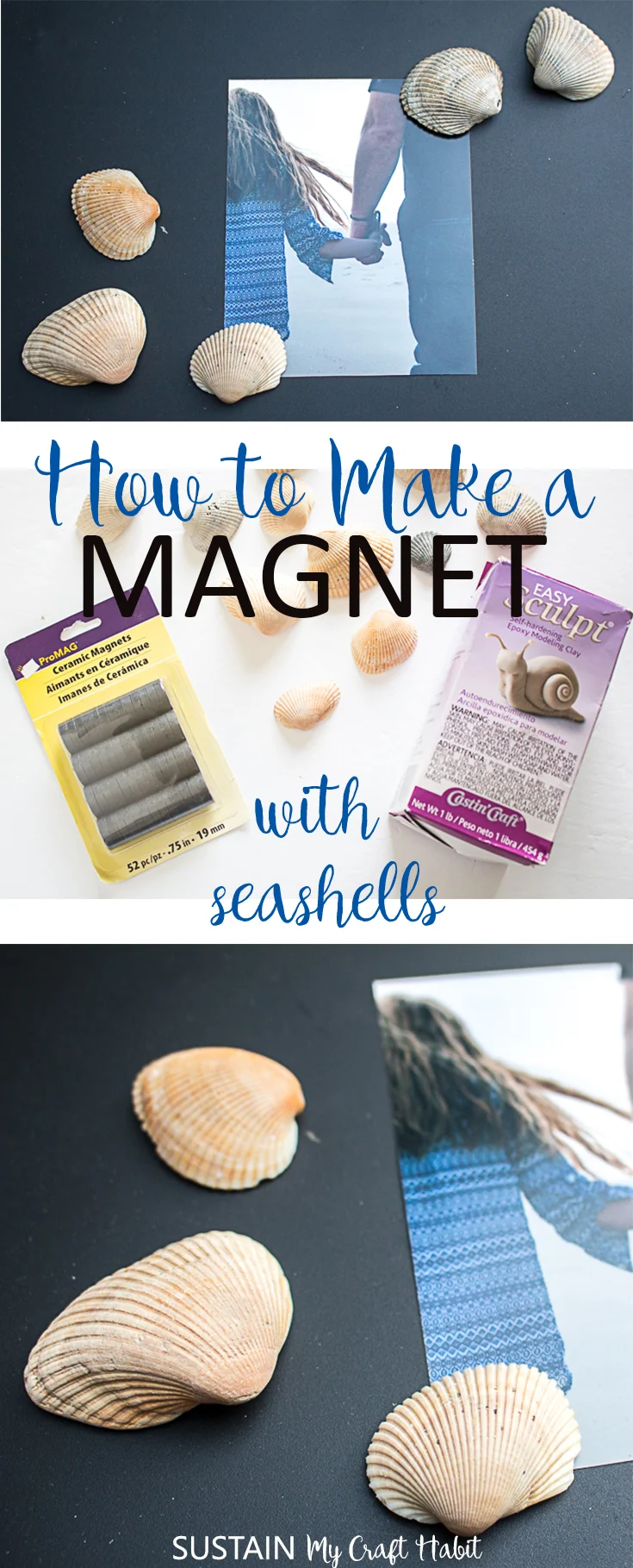 how to make a magnet with sea shells