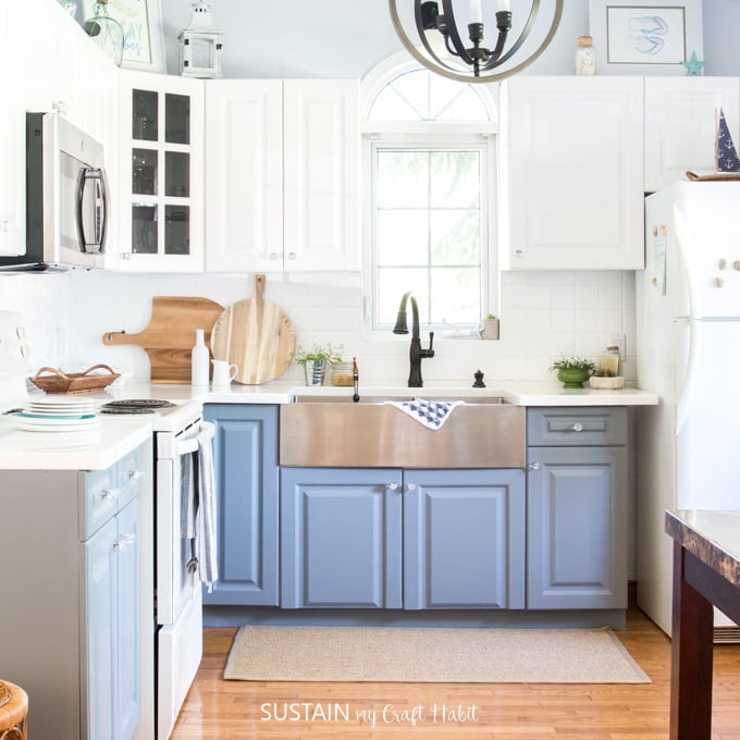 How to Paint Kitchen Cabinets without Sanding - Sustain My ...