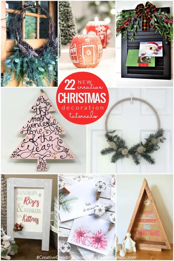 Collage of 22 inspiring Christmas craft tutorials including DIY decorative clothespins