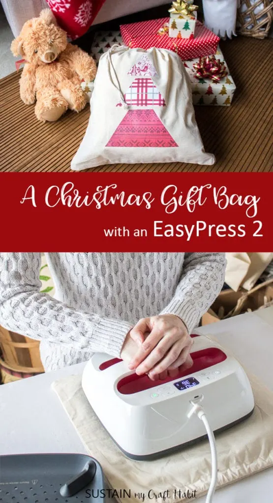 Christmas gift bag with a Cricut EasyPress 2
