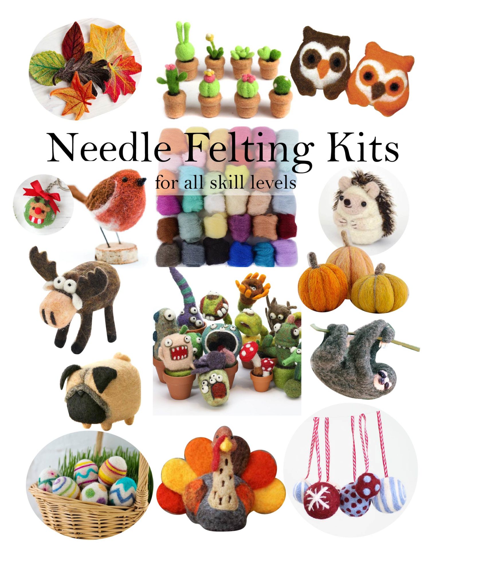 Instructions Wool Felting Supplies Felt Animals Wool Felting Kits for Beginners Cute Cat Needle Felting Starter Kit with Felting Needles Needle Felting Kit Beginner 