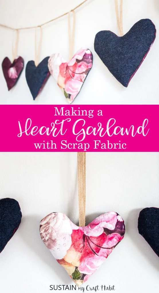 How to sew fabric heart decorations: free heart sewing pattern - Gathered