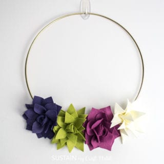 how to make a felt succulent wreath