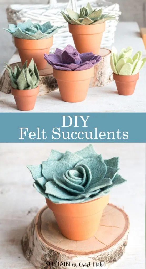 diy potted felt succulents