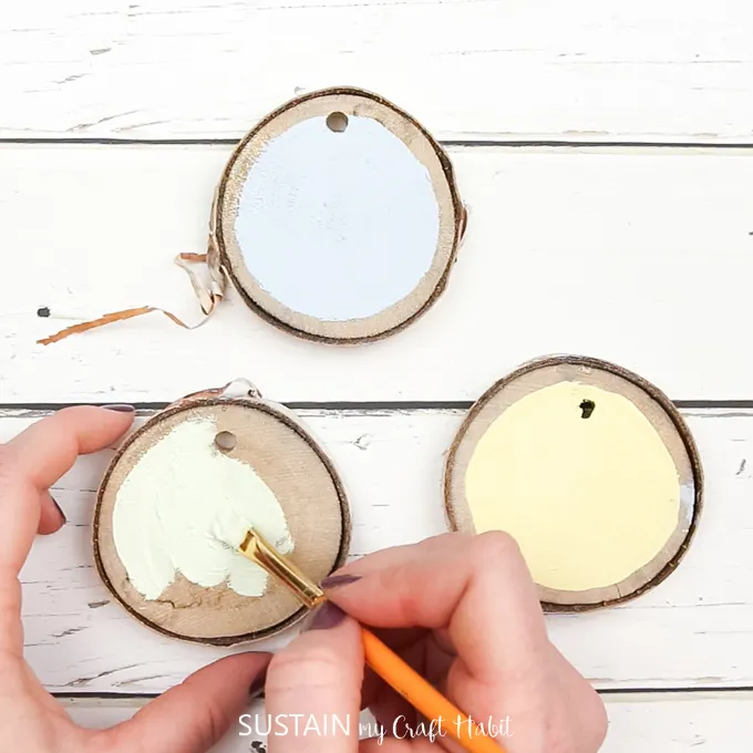 Making Hand Lettered Wood slices as Easter ornaments