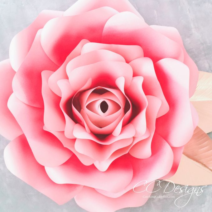 Beautiful pink alora garden rose made with paper